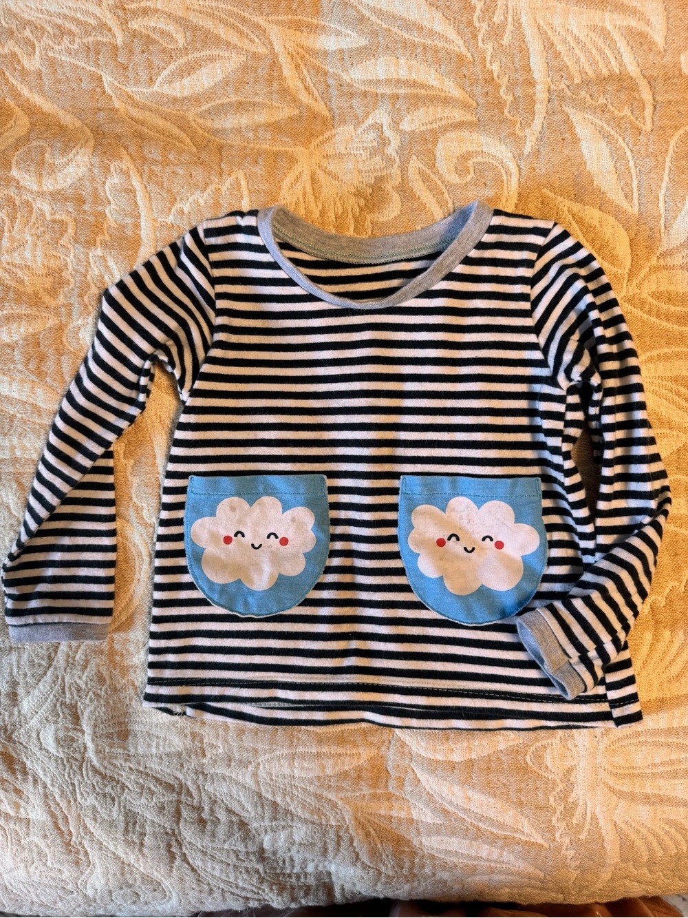 Little Rooster Handmade Cloud Pocket Top 2T | Boutique Striped Shirt